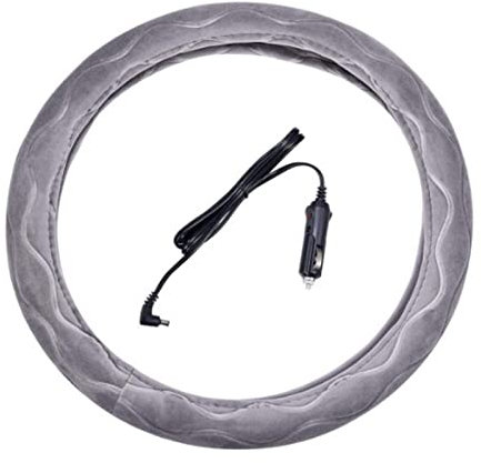 LINGJIONG Beheizte Lenkradhülle, Universelle Passform, 36,8 - 38,1 cm, Auto-Lenkrad-Schutzhülle mit Heizung, Universelle Auto-Lenkradabdeckung, Schutz, Autozubehör, Dekoration für Damen und Herren