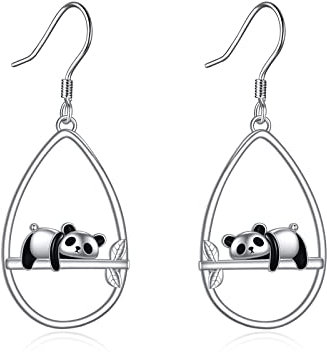 YFN Panda Ohrringe Sterling Silber Panda Baumeln Tropfen Ohrringe Schmuck Panda Geschenke für Damen Mädchen