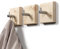 WOODS Garderobenhaken aus Zirbe quadratisch mit Klebepad I unsichtbare Montage ohne Bohren I einzeln oder als Garderobenleiste I Hakenleiste Holz-Garderobe (Zirbenholz, Edelstahl Haken, 3 Stück)