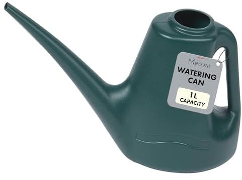 1L Indoor Watering Can – Long Spout Water Jug for Houseplants, Kitchen Gardens, Flowers, Small/Mini Watering Can Easy-Fill, Leak-Free, Durable Plastic, Precise Pour, Compact Plant Water Can – Meown