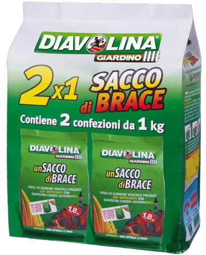 Carbone Vegetale Sacco Brace 2 x 1kg Diavolina