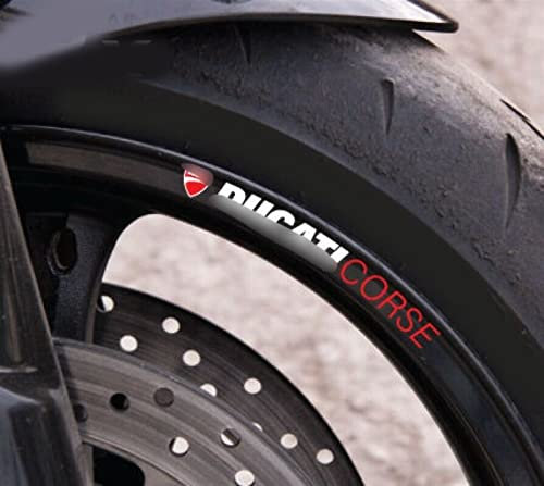 Adesivi for bordi strisce moto, set di adesivi for cerchioni, 8 moto X Corse for Ducati 1098 1199 Multistrada 696 748 796 797 848 959 996 1198 set di adesivi for decalcomanie for ruote laminato decora