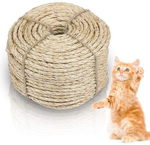 Sonnewelt Corda in sisal per tiragraffi, 6 mm, corda in sisal, per gatti, accessorio per la casa, fai da te, 50 m