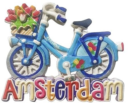 Amsterdam Netherlands Tulip Bicycle Refrigerator Magnet Travel Souvenir 3D Fridge Decoration Magnetic Sticker Craft Collection