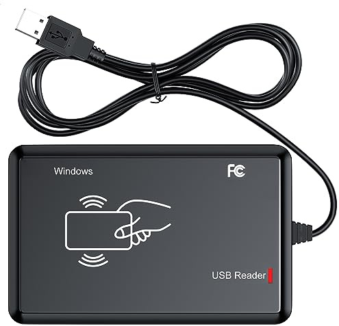 Ajfwm RFID-Leser, 125 kHz/13,56 MHz, Dual-Frequenz-RFID-Scanner, liest 1326 Familien-Näherungskarten und EM4100 ID IC NFC Karte Zugangskontrollsystem wieder zu Hause