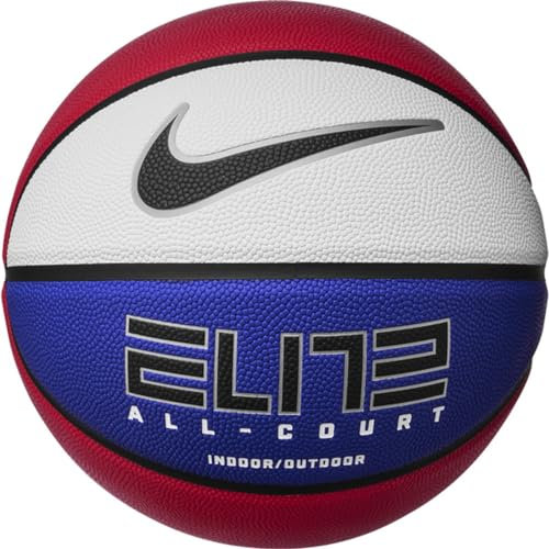 Nike Elite All Court 8P 2.0 deflated Basketball aus Gummi und Synthetikleder in der Farbe Gym red/deep royal Blue/metallic Silver/Black, Größe: 7, N.100.4088.619.07