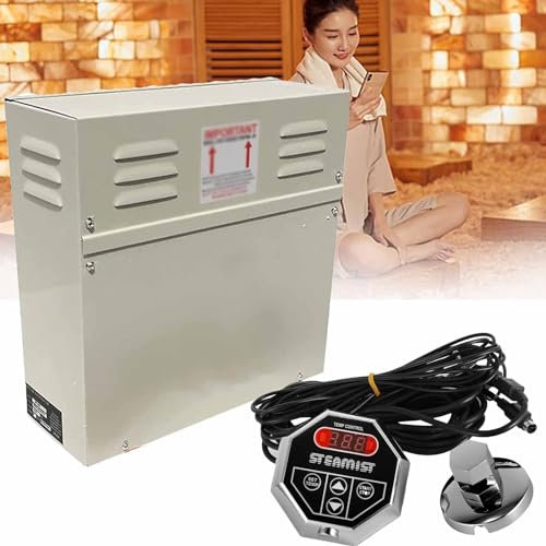 PixCy 3kw-21kw Sauna Dampfgenerator 220v/380v Für Haus Und Gewerbe, Sauna/Dusche/Bad/Spa, Mit Entwässerung, LED-Digital-Regler,Matischer Thermostat 35-55℃,380V-10.5kw