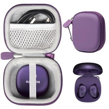 CaseSack Case for Raycon Fitness Bluetooth True Wireless Earbuds with Built in Mic 56 Hours (Purple)