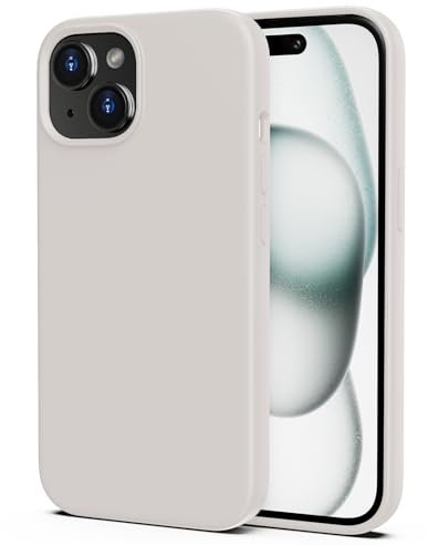 TIIXXA Silicone Case for iPhone 15 Case,Soft Ultra Slim Protective Shockproof Liquid Silicone Phone Case, Anti-Scratch Microfiber Lining, 6.1 White