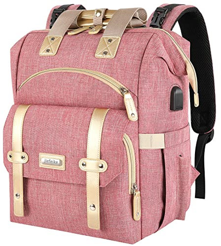 FuisDiL Sac à Dos à Langer Bébé,Sac à Dos Maternité Sac de Voyage Étanche Sac à Dos,Bébé Sac à Langer,Grande Capacité & Grande Conception Ouverte & Maintien au Chaud & Port de Chargement USB, Noir