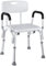 Adjustable Shower Chair With Back and Arms - Portable Bath Stool for Mobility, Non-Slip Seat for Adults, Elderly, Disabled - Maximum Load 136 kg, White