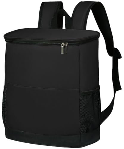 WLDOCA Mochila Termica Porta Alimentos, Bolsa Comida Trabajo, Mochila Nevera Isotermica, Nevera Portatil para Camping, Playa, Oficina, Escuela,Negro
