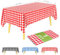 KAshack Rechteckig Kunststoff Einweg Tischdecke -137x274CM Rot-Weiß Kariert Outdoor Tischdecke, Wasserdicht Parteien Tischdecken für Picknick, Hochzeit, Gartentischdecke