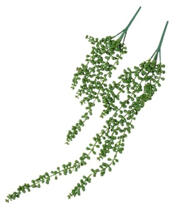Gralara Dekorative Kunstpflanzen, Perlenschnur, Grüne Hängeornamente für Zuhause Und Büro, 2er Set, Stil c