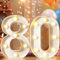 8.8 LED Light Up Marquee Numbers, White 80 for 80th Birthday Decorations, Party Night Lights, Home Decor