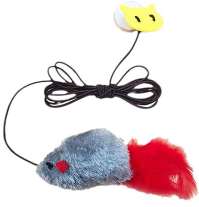 Shurzzesj Mouse Cat Toy | Kitten Mouse Toys,Cat String Toy Hangable Cat Teaser Elastic String Interactive Cat Feather Toys for Cat Kitten Exercise