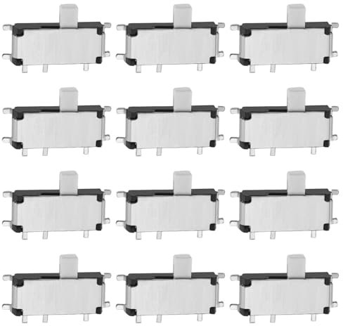 EMSea 40 Pièces MSK12C01 Tête Blanche Horizontale 1.5H Interrupteur à Bascule 7 Broches Micro Interrupteur à Glissière Interrupteur d'alimentation pour MP3 Et PCB Réparation de Circuits Imprimés