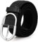 JasGood Unisex Geflochtener Stretchgürtel Elastischer Stoffgürtel Flechtgürtel Dehnbarer Gürtel für Damen und Herren,Schwarz,110cm