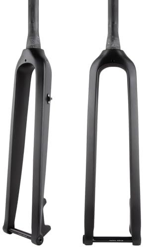 Wkantlaes Matte Black/Cone,26, Gravel Carbon Mountain Bike Rigid Fork 26'' 27.5'' 29'' Rigid Fork Disc Brake 15X100mm Thru Axle Front Fork 1-1/2'' Straight/Cone Steerer Tube Threadless