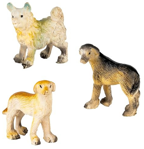 MaMeMi KRIPPENFIGUREN Hunde – Figuren für WEIHNACHTSKRIPPE, Handgefertigte Hunde für Krippenlandschaft und MINIATURKRIPPE, Hochwertiges Krippenzubehör