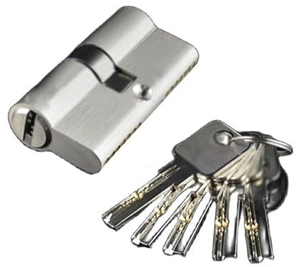 CHENJIAHAO SchließZylinder 1 Stück 50 mm 55 mm 60 mm Schließzylinder 5 Schlüssel Doppel- oder Einzelschlosskern Messing Schlafzimmerschloss Zylinderschloss(Double Open,80mm 40-40)