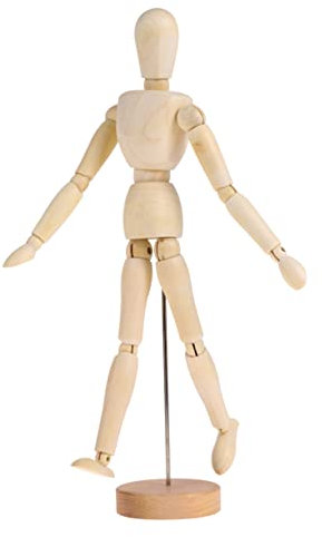 HAWILLOSCH Holz Gliederpuppe Mit Beweglichen Gelenken Modell Für Künstler Zum Skizzieren Dekorieren Holzkunstwerk Fördert Kreativität Und Vorstellungskraft