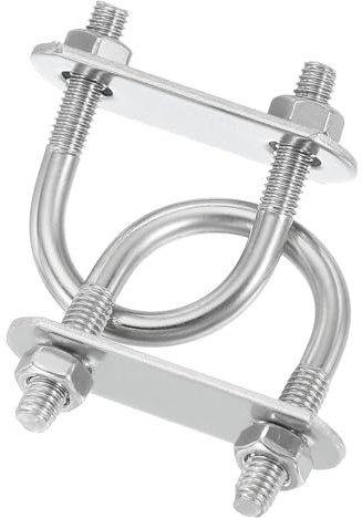 PATIKIL Bügelschraube, M6x25mm U Schrauben 304 Edelstahl Pfosten U-Bügel mit Mutternplatte Unterlegscheibe für Boot Anhänger Camping Segelboot, Packung mit 2