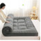 Tragbare japanische Futon-Matratze, weich, aufrollbar, für Gäste, Doppel- und Einzelbett, kompaktes graues Gitter-Design, 90 x 200 cm, ideal für Zuhause und Reisen