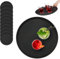 Set de Bandejas para Servir Camareros, Bar, Gastro, Redondas 40cm Ø, Gastronomía, Tabla Servir, Revestimiento Antideslizante Borde Alto (10x Color Negro)