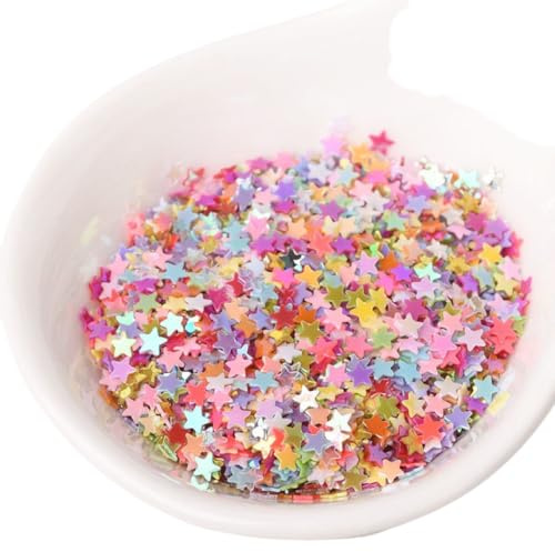 WANYI Glitzer Streudeko Sterne 3mm Konfetti Sterne Deko DIY Sterndekorationen mini Pailletten für Tischdeko Geburtstagsdeko Party Hochzeit Dekorationen(Gemischt)