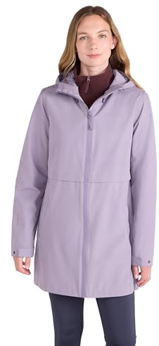 Mountain Warehouse Hilltop Womens Waterproof Jacket - Lightweight with Adjustable Hood & Side Pockets - For Spring Summer Wet Weather, Walking, Outdoors & Camping Dusky Purple Women's Size 18