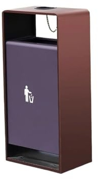 RYUQW3RE Cubo de basura para exterior con tapa Contenedor de basura metálico exterior, hotel, calle, área pública