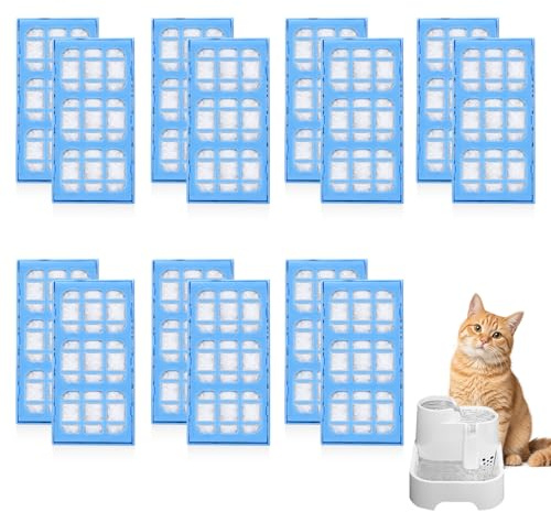 12PCS Cat Fountain Filters for Cat Mate Water Fountain Filters for Catit | Cat Water Cartridge Filter Activated Carbon Filters Compatible with Cat Mate Dog Mate Closer Pets Fountains