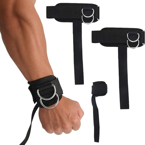 Handgelenkgurte zum Gewichtheben,Gewichtheberriemen mit D-Ringen, Kreuzhebenriemen für das Training an Kabelzugmaschinen, Kreuzhebenriemen für das Bodybuilding im Fitnessstudio (2 Stück)