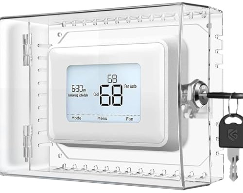 TOBEOME Large Thermostat Lock Box Cover with Key for, Clear Thermostat Cover Fits Thermostats 5H X 6inch W or Smaller