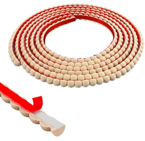 Zierleisten Holz Optik Selbstklebend, Flexible PVC Wandleiste, Dekorative Holz Zierleiste für Decke, Fliesen, Wandkanten(Leicht braun, 15mm×3m)