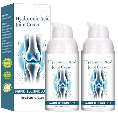 Hyaluronsäure Gelenkcreme 2 Stück – Wohltuende Pflege mit Kurkuma-Extrakt – Mit praktischem Pumpspender für präzise Dosierung – Intensive Massagecreme für Knie, Rücken & Nacken
