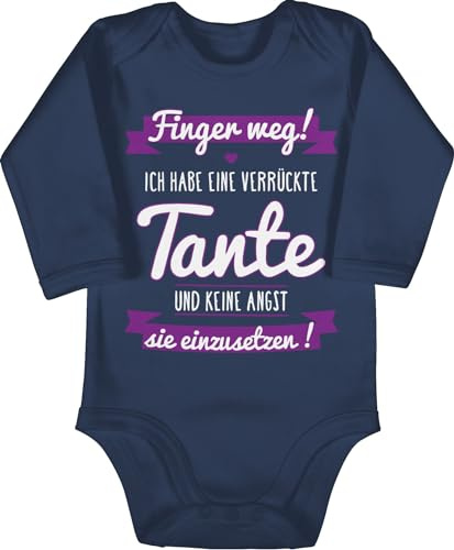 Shirtracer - Baby Body langarm Mädchen Junge - Ich habe eine verrückte Tante Lila