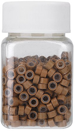 Capelli Extension Beads Tubi Microrings Intrecci Decorazioni Silicone Alluminio 500 Pezzi(marrone chiaro 8#)