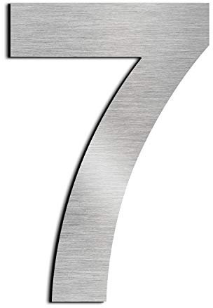 nanlyiau 4in/10.2mm Edelstahl Hausnummer selbstklebende hausnummern briefkasten hausnummer Edelstahl aus massivem SUS304,gebürstet Verwendet für Postfachwohnung Straßennummer(4in number 7)