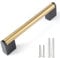 FULGENTE 10 Stück Gold Möbelgriffe 128mm Edelstahl Küche Kabinett 5'' Türgriff Relinggriff Ausführungen Gebürstetes Messingfarben und Schwarz Antik Schrankgriffe Küchenschrank Griff
