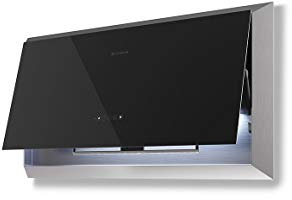 Faber - Cappa a parete TWICE finitura vetro nero e acciaio inox da 90 cm