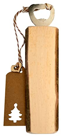 1 Stück XXL Flaschenöffner Holzflaschenöffner 20 cm mit Rinde stabil und ideal für Senioren Öffner Bieröffner großer massiver eckiger Bierflaschenöffner Holz-Flaschenöffner