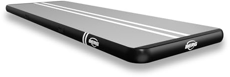BERG AirTrack Home | Mit Elektrischer Luftpumpe und Tasche | Yogamatte | Tumblingmatte | Verschiedene Größe | Schwarz/Grau
