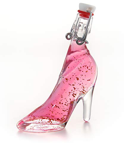 Vodka Gift | Pink Vodka With Gold Flakes - Lady Shoe Shaped Bottle & Real 22k Gold Flakes - 40ml - 20% ABV - Made By IL GUSTO (Pink Vodka)