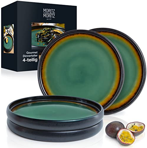 Moritz & Moritz SOLID 4x Speiseteller 26 cm - Steinzeug Teller Set - Geschirr Set zum Servieren