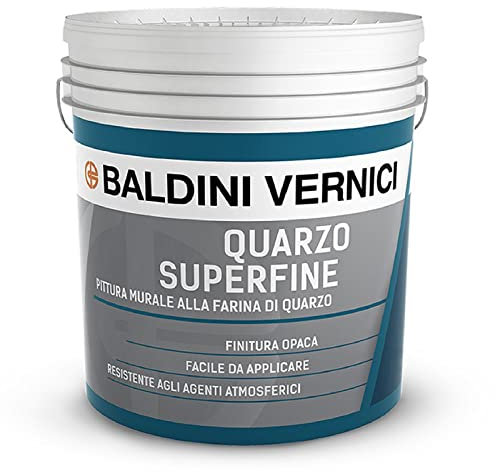 Baldini Vernici QUARZO SUPERFINE pittura murale riempitiva mascherante opaca monocomponente resistente agli agenti atmosferici per pareti esterne 0,75 lt bianco