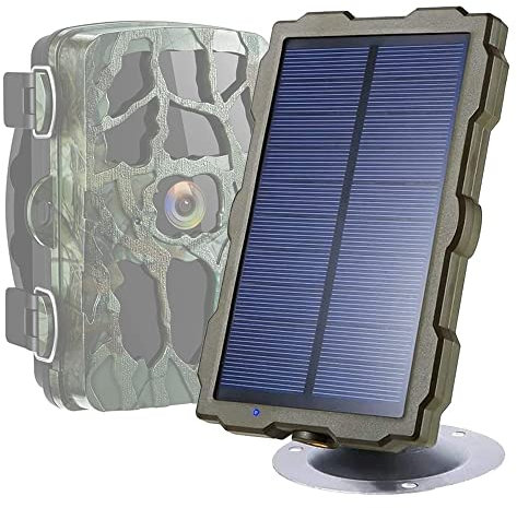 Braveking1, Cámara de Caza Panel Solar Trail Game Camera IP66 Impermeable DC 6V/1700mAh Banco de Energía Solar Cargador Portátil con Cable de Carga USB Otoño Kit de Instalación Incluido