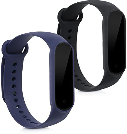 kwmobile Pulsera Compatible con Xiaomi Mi Smart Band 6 / Mi Band 6 / Band 5 Correa - 2X Correas de Silicona Flexible - Tamaño Ajustable