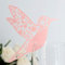 GOTOTOP Packung mit 50 Vogel-Hochzeitstisch, Lasergeschnitten, Elfenbein, Kolibri, Name, Tischkarten, Personalisierte Tischnamen, Empfangsdekoration, Hochzeitsgastkarten für Weinglas, Bankette,(Rosa)